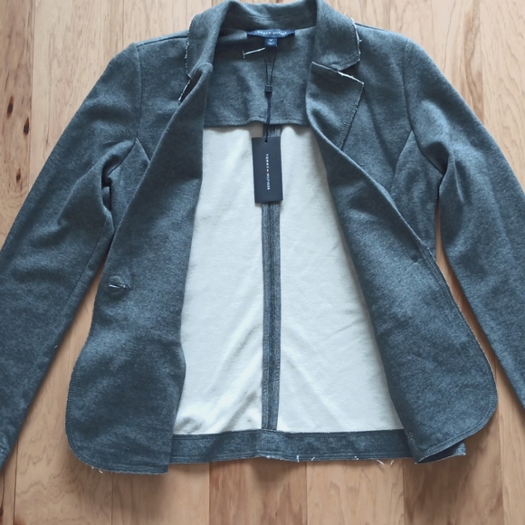 NWT Tommy Hilfiger Gray Blazer With Raw Edging - Picture 3 of 7